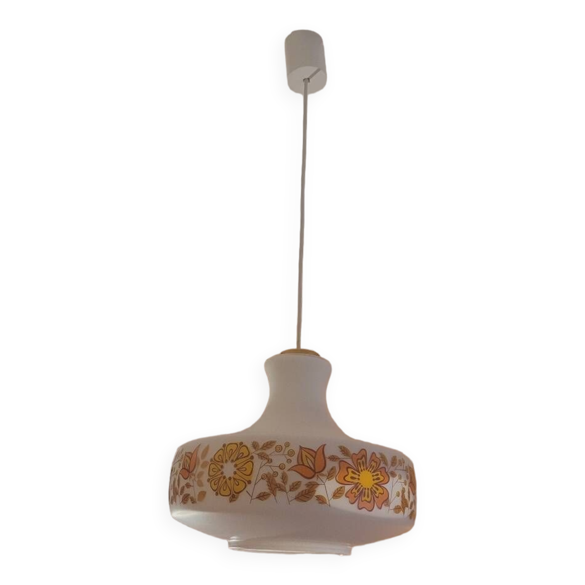 70's opaline pendant light