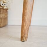 Table - old raw wood boarding school desk with compass legs