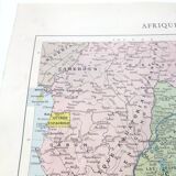 Carte vintage Afrique Centrale  38x43cm de 1950