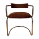 Chrome aluminum chair and brown cotton