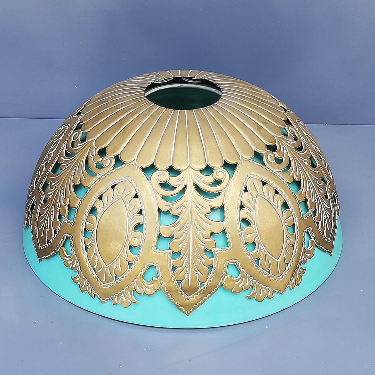 Opaline with its vintage chissed brass trim