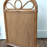 Miroir étagère en rotin