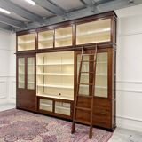 Large Classic English Art Deco Bookcase Library Cabinet