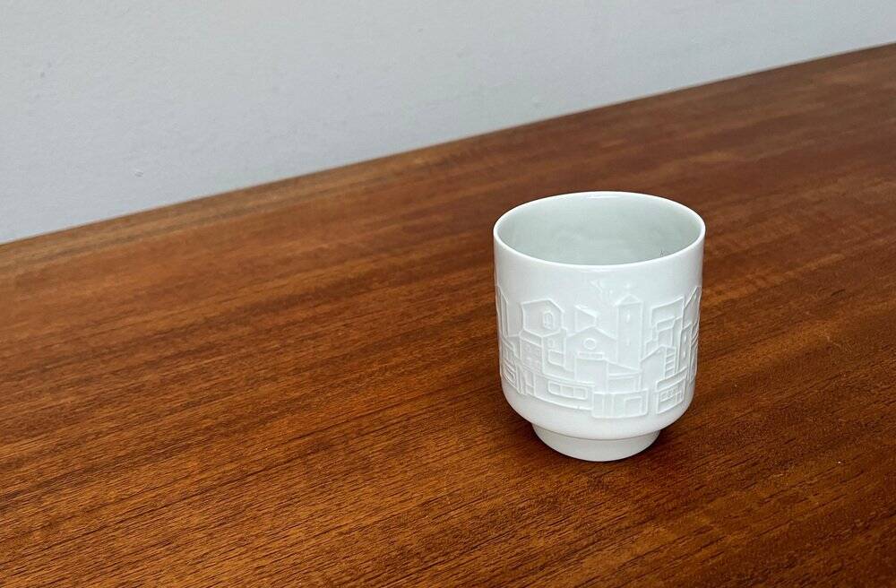 Vintage Mug Vase in German Porcelain with Architectural Patterns by Hans Achtziger for Hutschenreuther