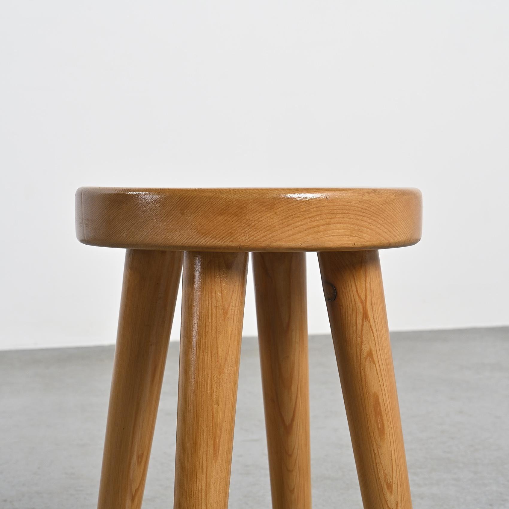 Pine stool by René Martin, 1960s design