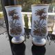 Pair of 19th century opaline crystal and gold vases
