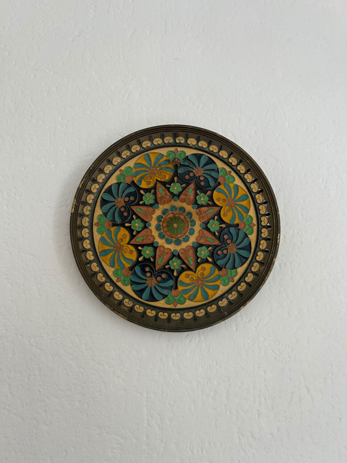 Damascened wall plate – Toledo craftsmanship – Copper & brass