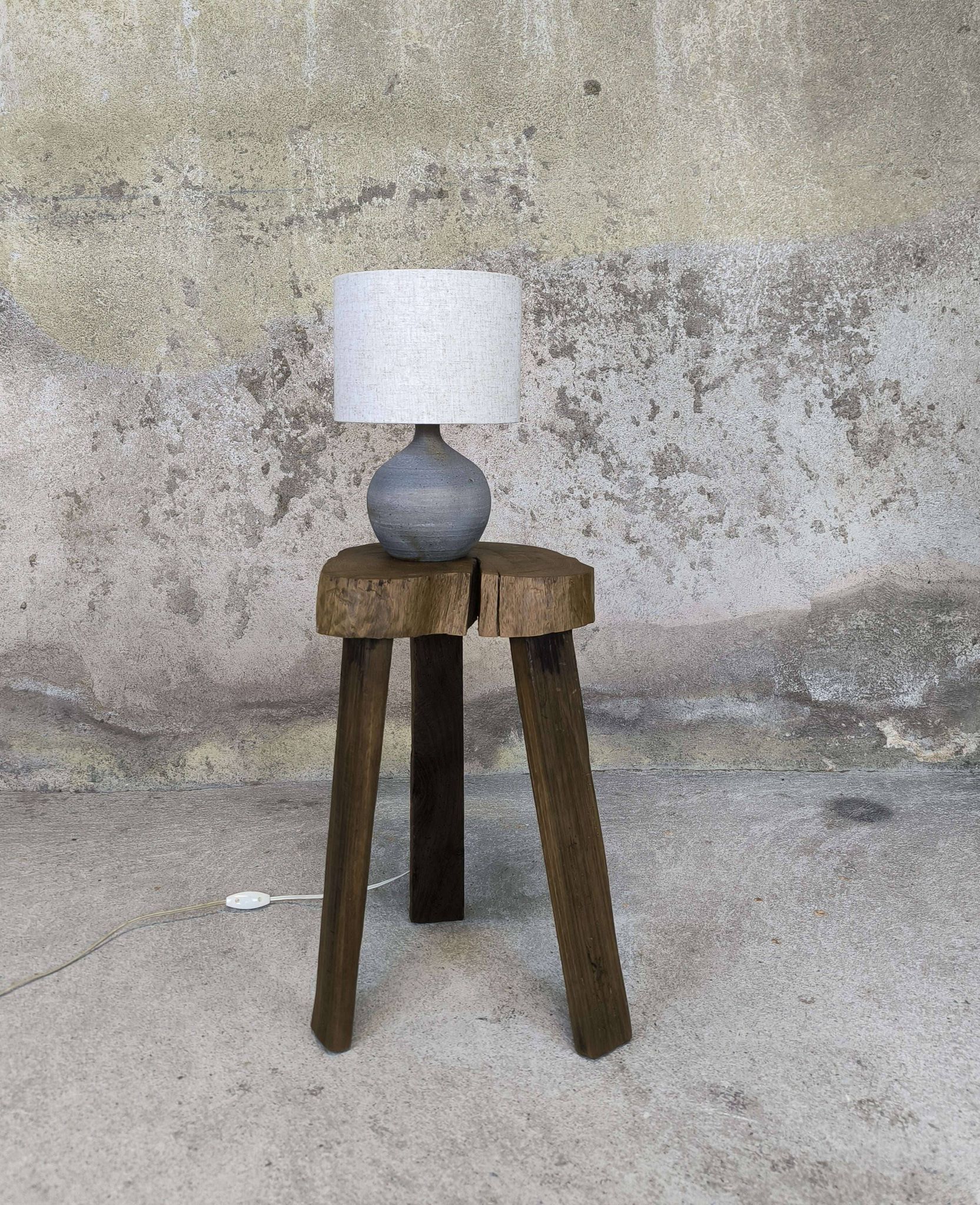 Lampe vintage en céramique forme boule