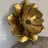 70s gold lotus wall light