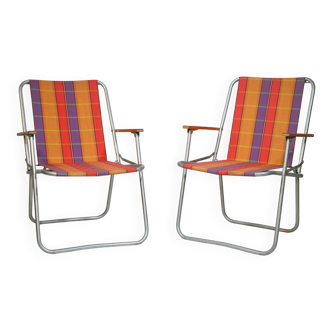 Chaises de camping pliantes vintage des années 1960