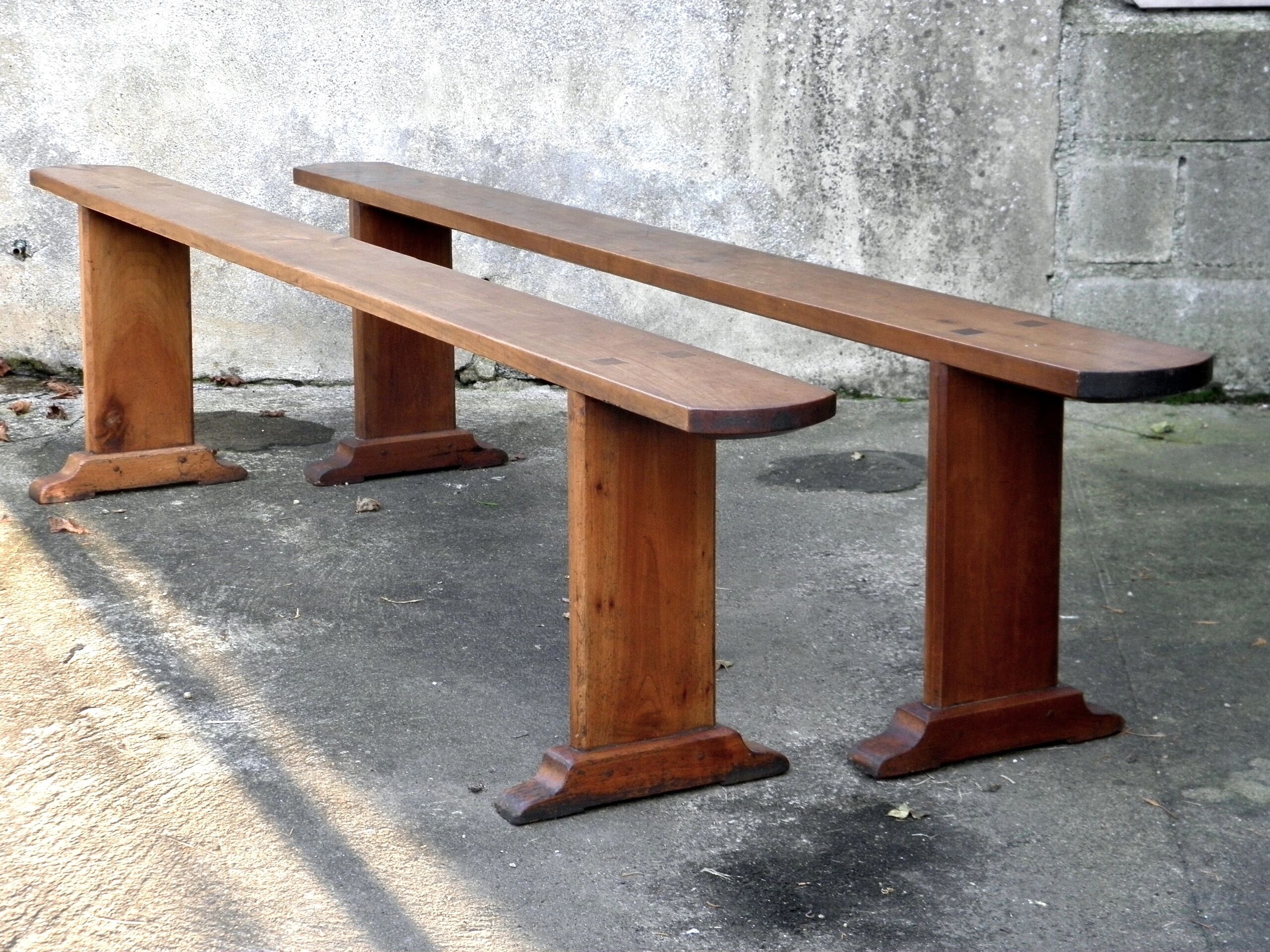 Pair of benches in cherry 220 cm