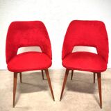 Pair of "fluffy" barrel chairs