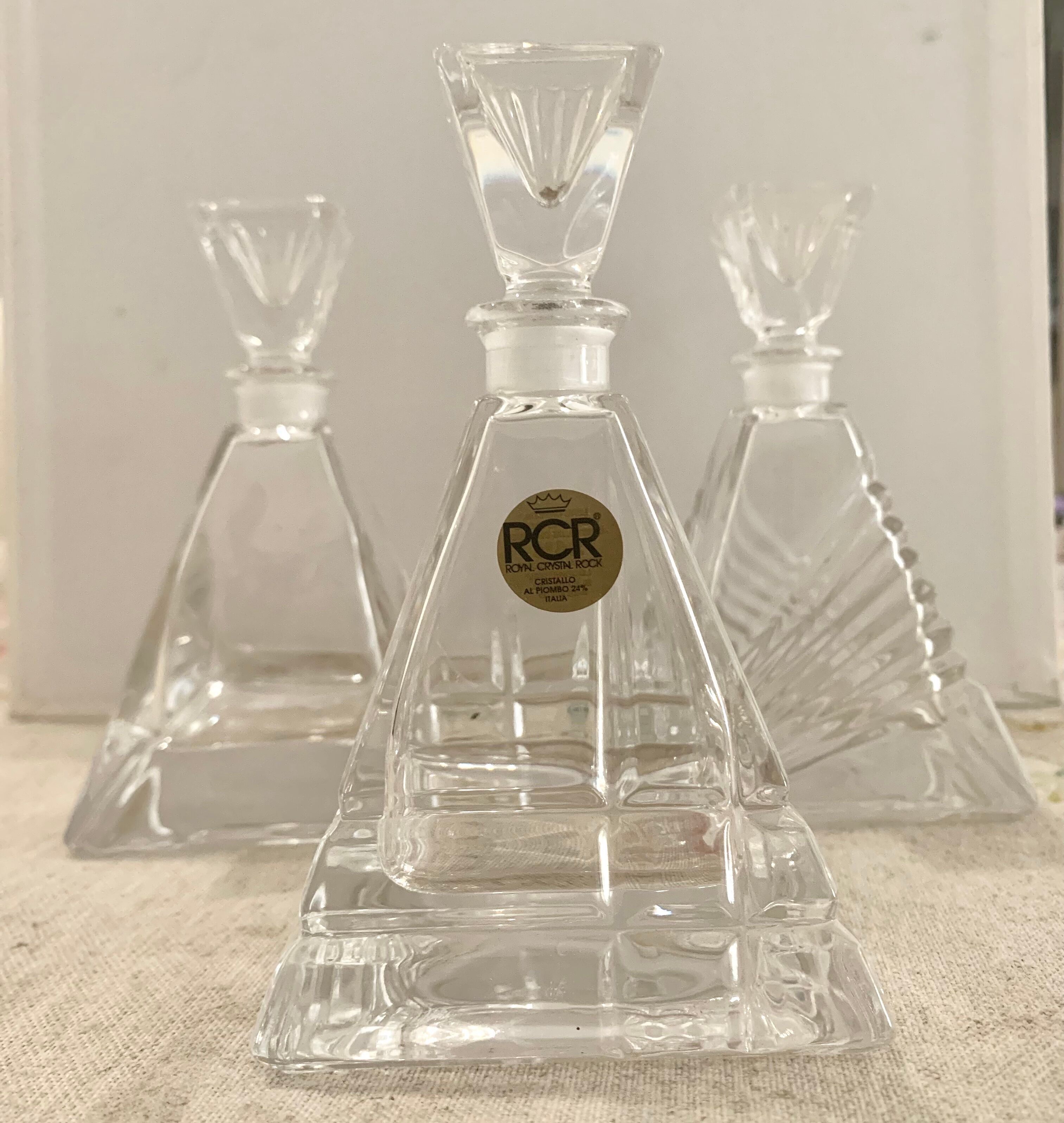 Trio RCR crystal perfume bottles
