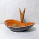old ceramic and asymmetrical wood pipe ashtray