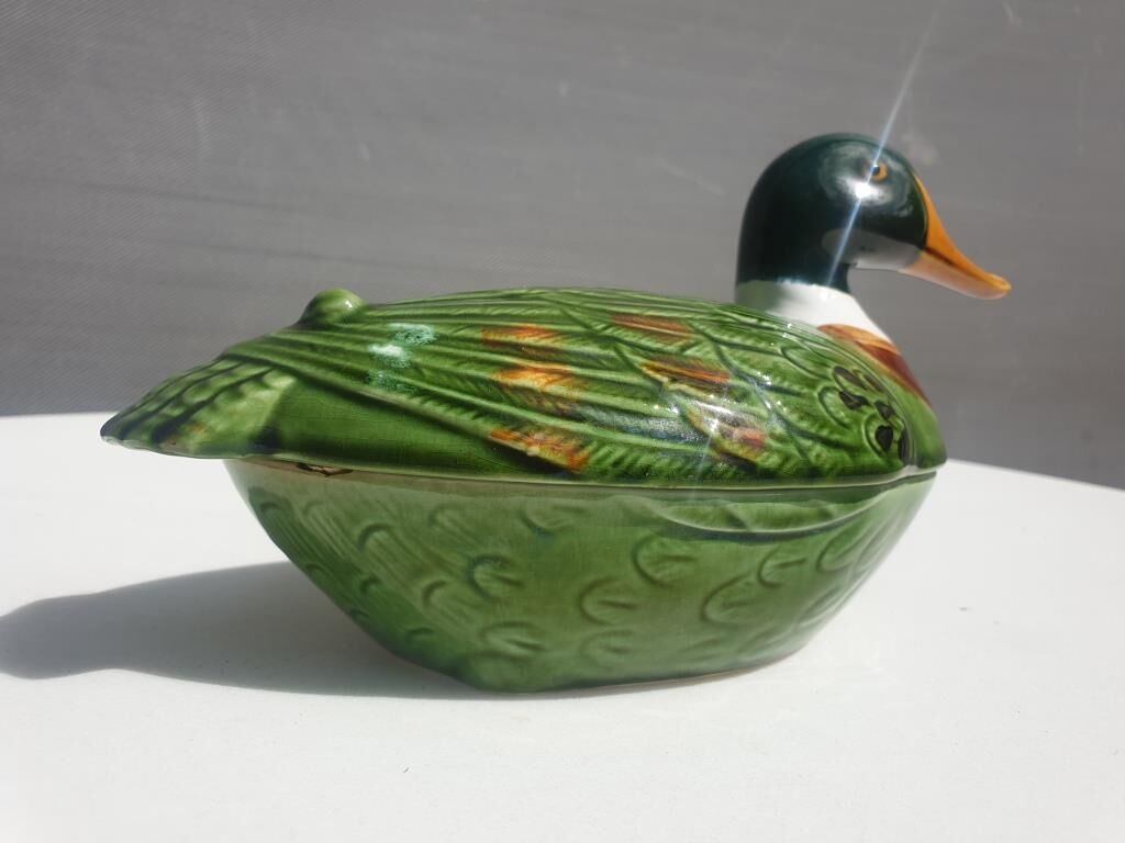 Earthenware duck signed Michel Caugant