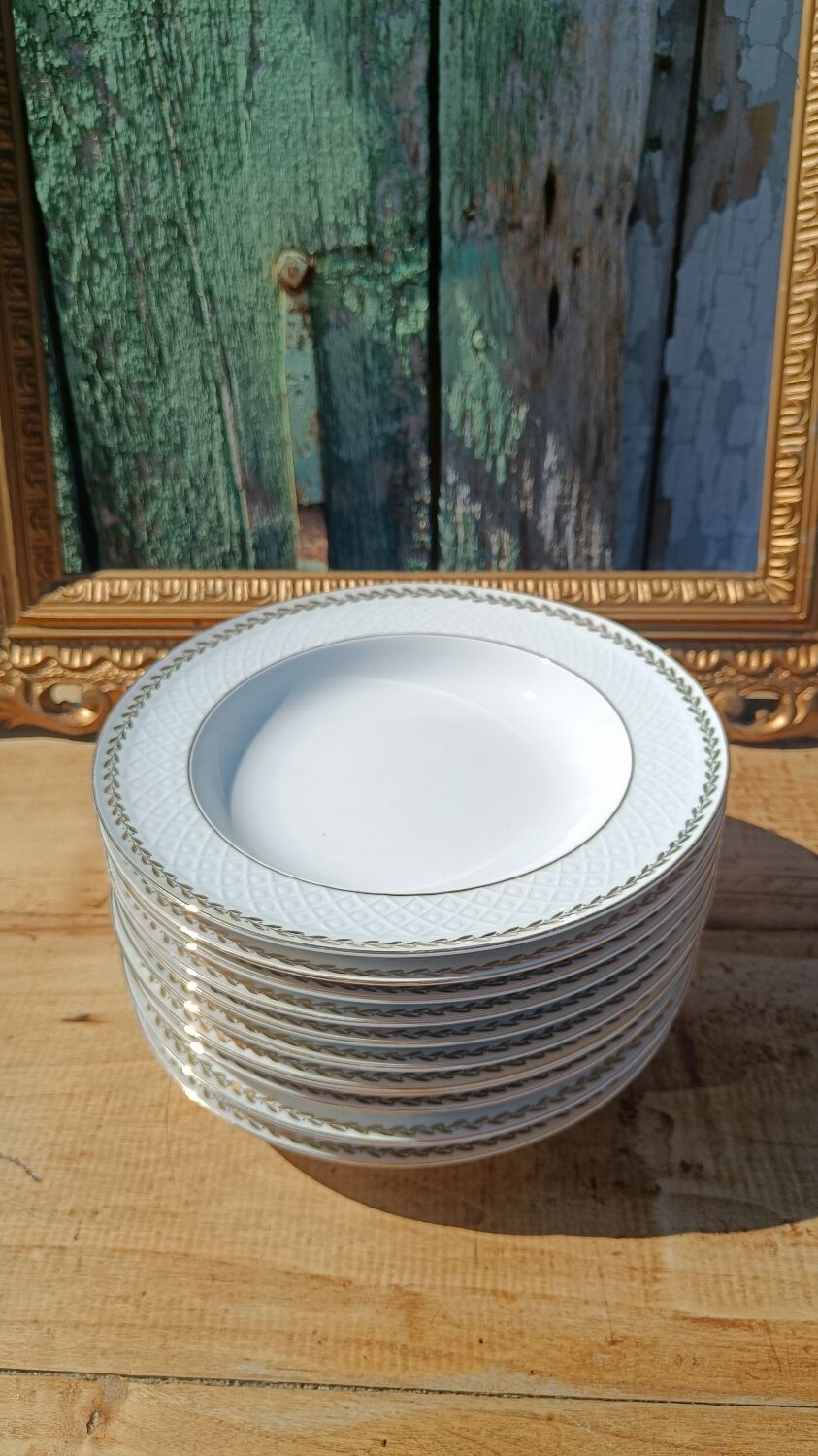 assiettes plates en porcelaine Bavaria – Seltmann Weiden