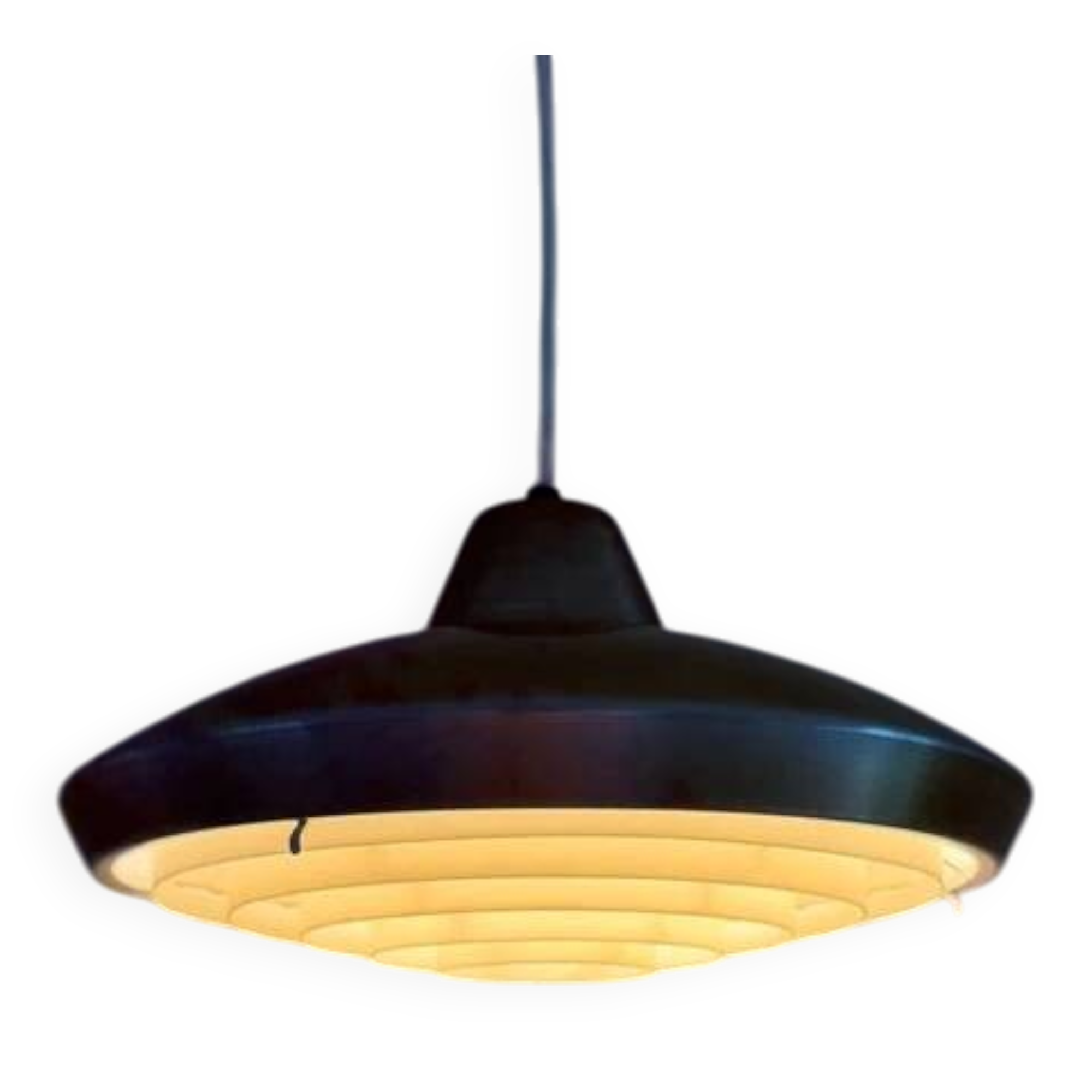 Lampe danoise vintage - Lampe en bronze avec diffuseur