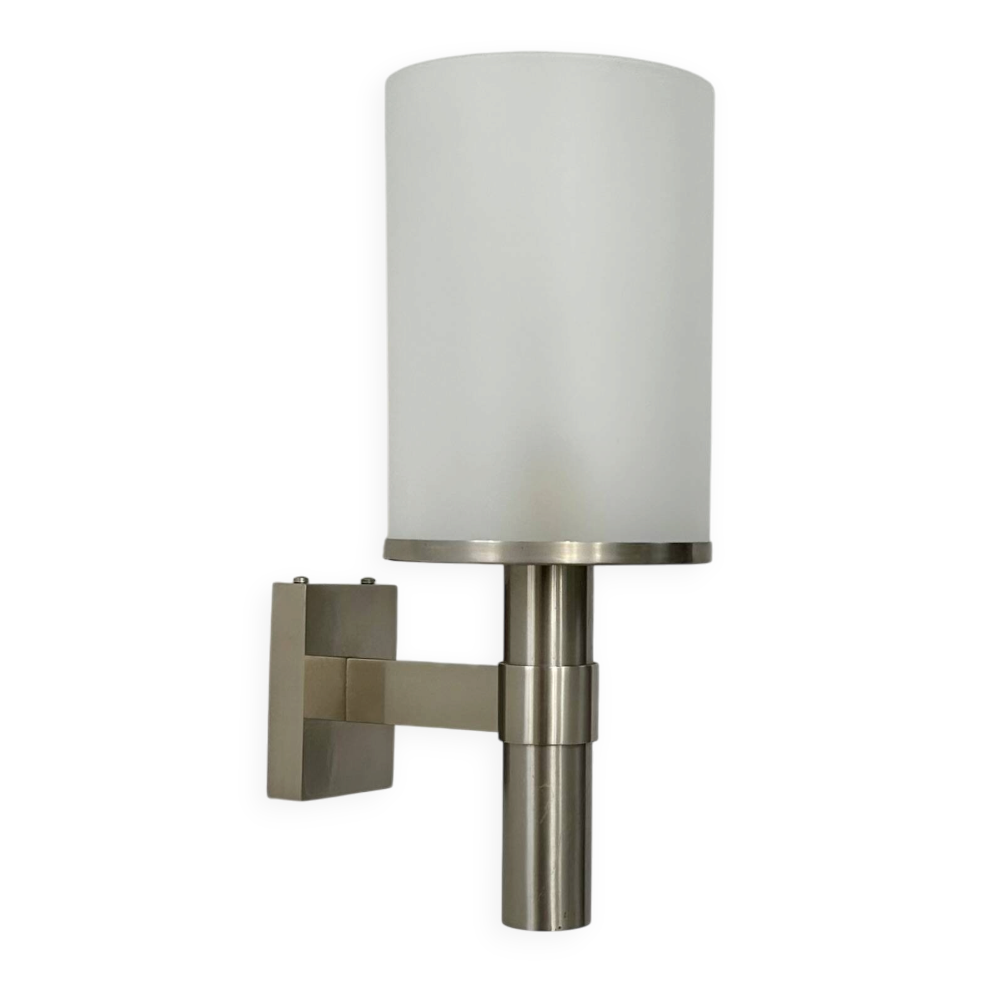Perzel wall light model 1141 bis, metal and opaline, France, 1960