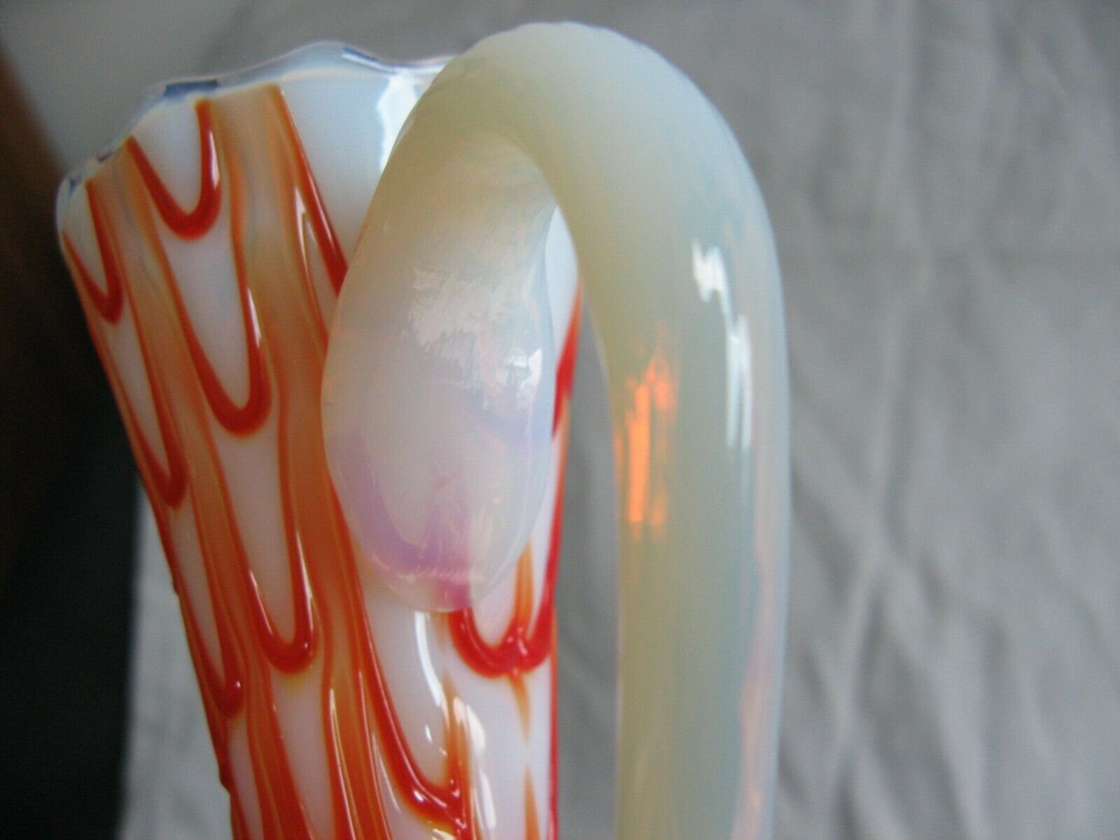 Crystal or opaline foot pitcher murano opalescent glass fair