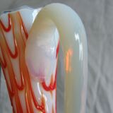 Crystal or opaline foot pitcher murano opalescent glass fair