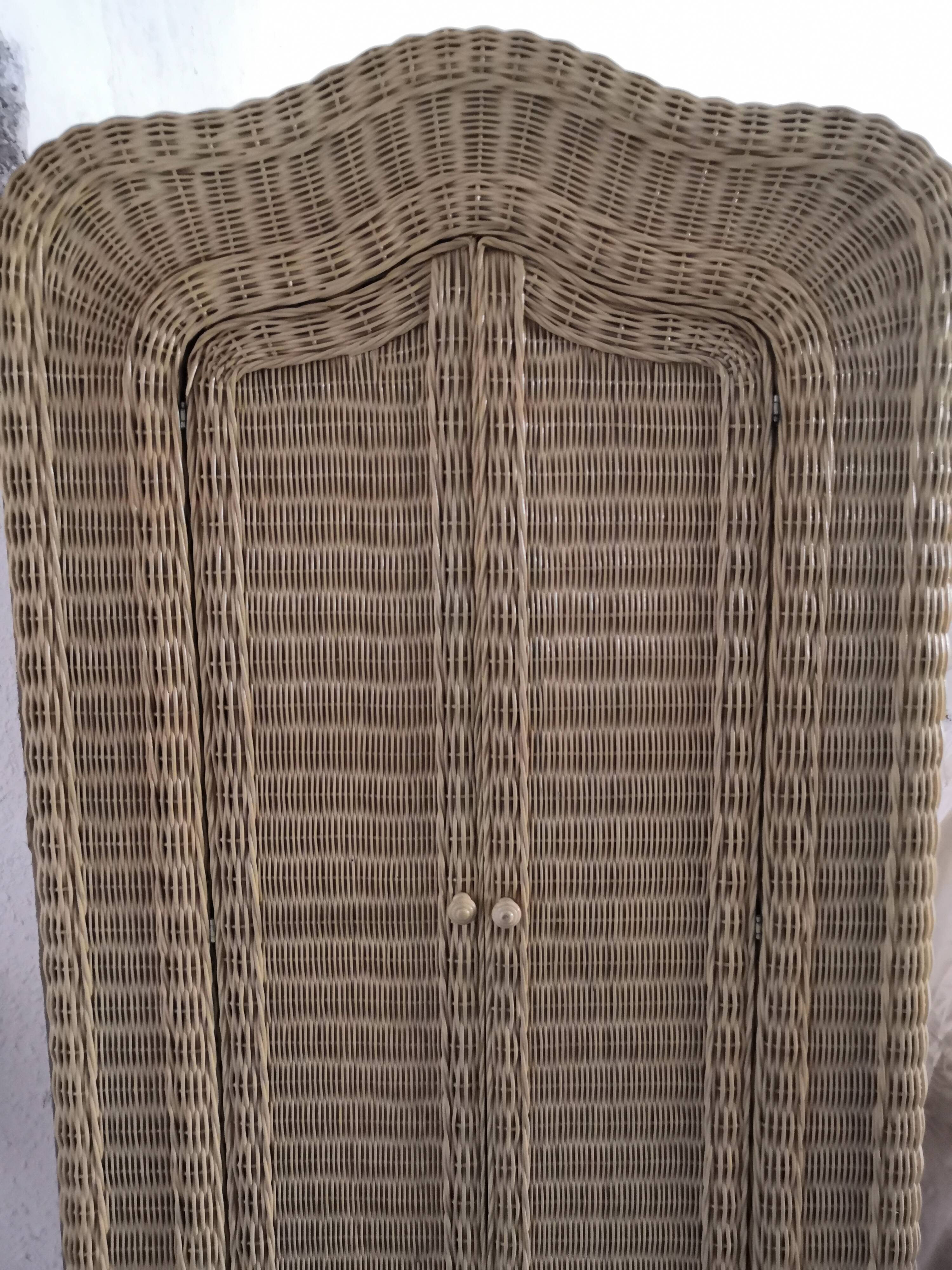 Vintage Rattan Wardrobe 1970s