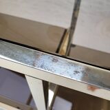 70s glass and gold metal TV stand coffee table