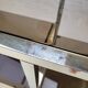70s glass and gold metal TV stand coffee table