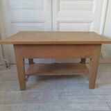 Coffee table made from a vintage solid oak table