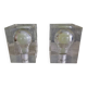 Pair of Pierre Giraudon resin inclusions bulbs