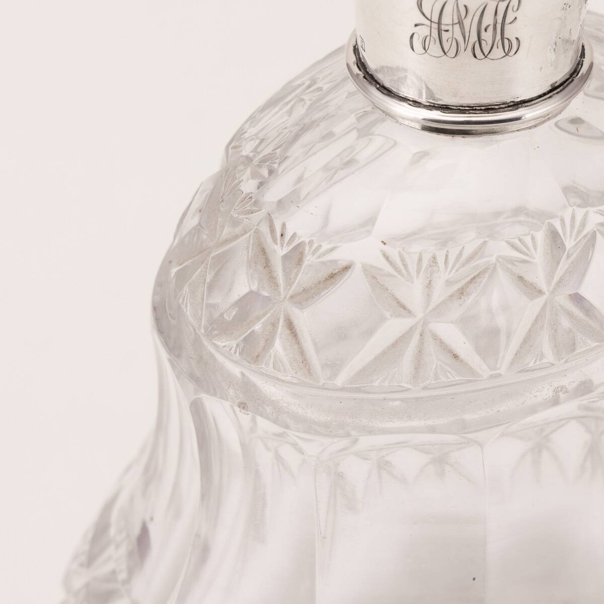Antique 19thC Regency Solid Silver & Cut Glass Scent Bottle, London c.1812