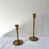 Duo de bougeoirs anciens en laiton