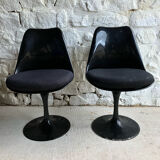 Pair of black Tulip chairs