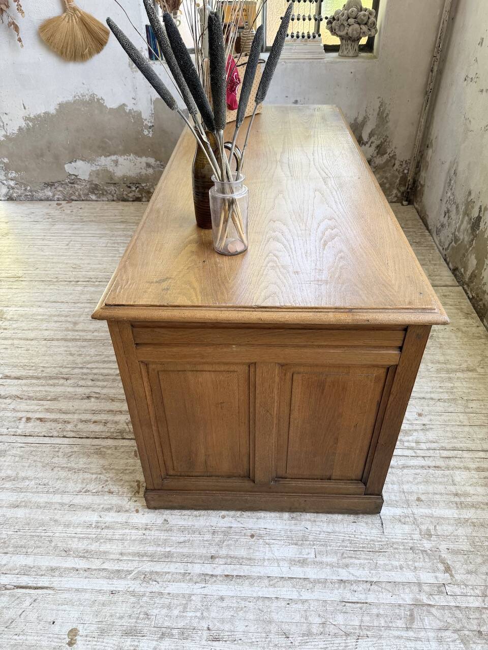 1950s oak office counter