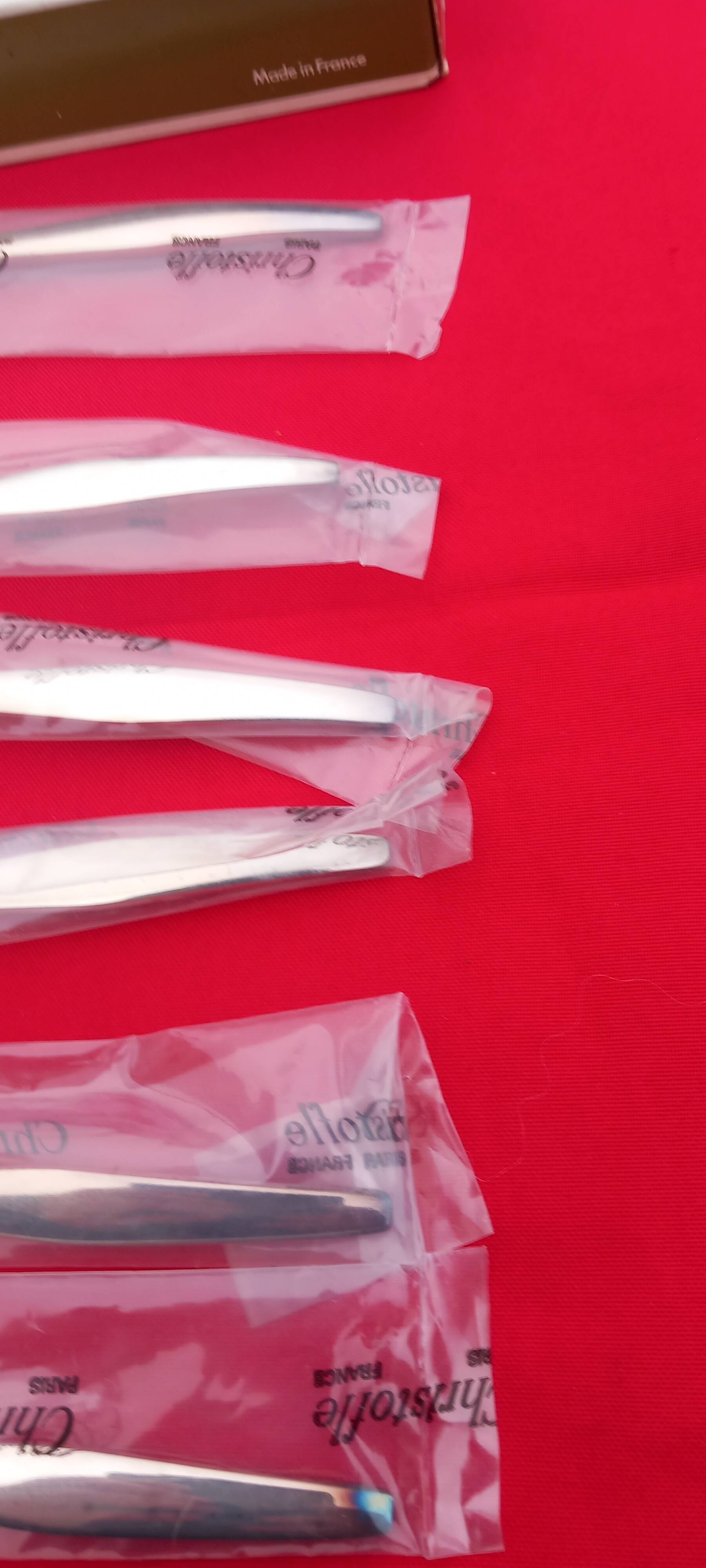 Christofle 6 silver metal forks model orly design lino sabattini