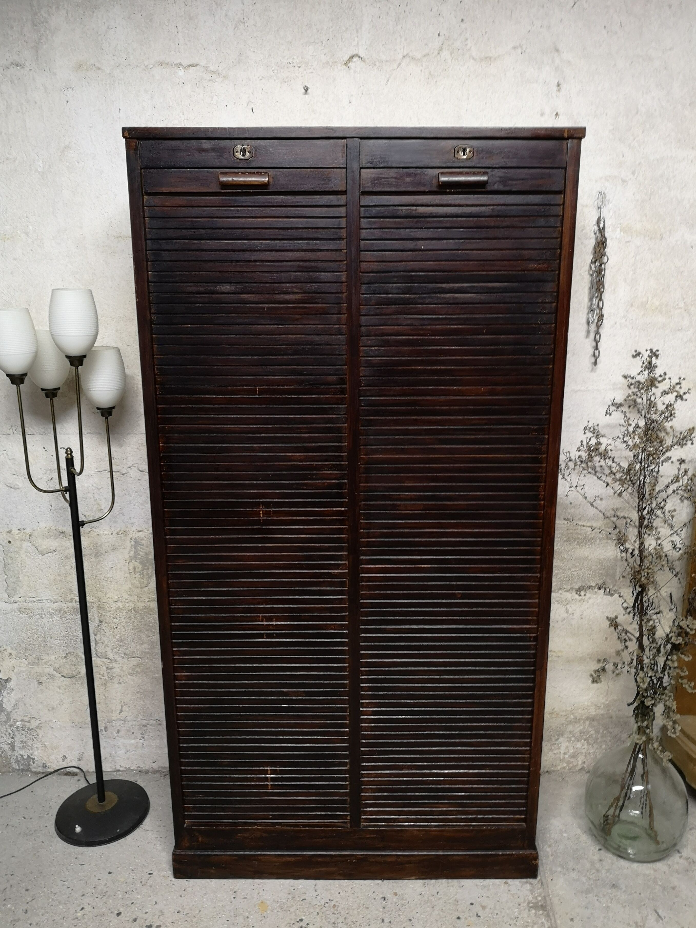 Double curtain binder cabinet 40 50 oak 180 cm