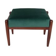 Pair of vintage green velvet stools, mid-century, Edmund Homa, 1960s