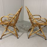 Rattan easy chairs & table Rohé Noordwolde Netherlands 1960’s