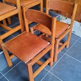 Chairs Maison Regain solid elm structure, leather seat and back