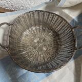 Antique silver metal wire basket