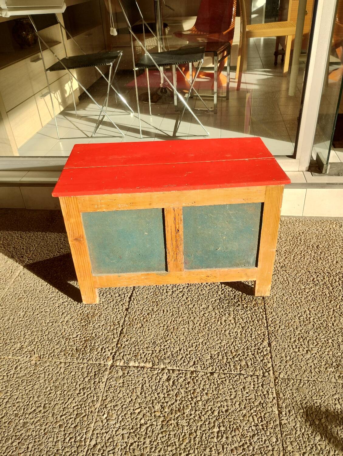 Old painted wooden sideboard
