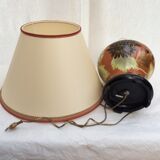 Ceramic table lamp with lampshade contemporary French manufacture dimension: H-60xD25cm-