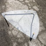 Vintage glass tripod coffee table 60s