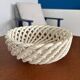 White openwork braided ceramic bowl - lace ceramic