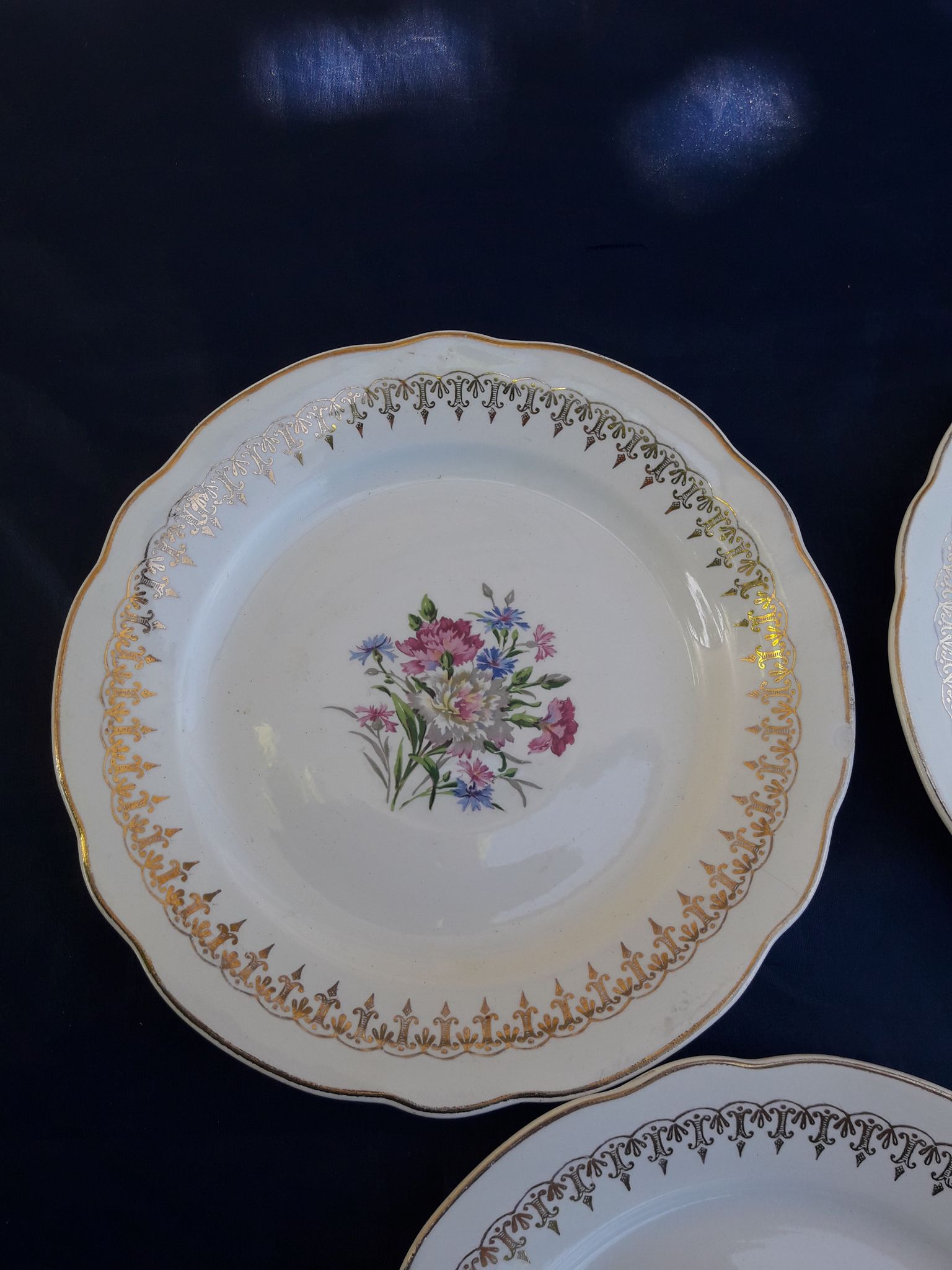 5 dessert plates in earthenware of Digoin Sarreguemines model Lilitia diam 18.5 cm