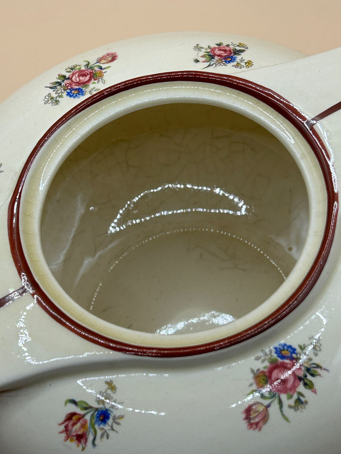 Duo Théière & Sucrier Salins France - Décor Floral Vintage - + 2 tasse