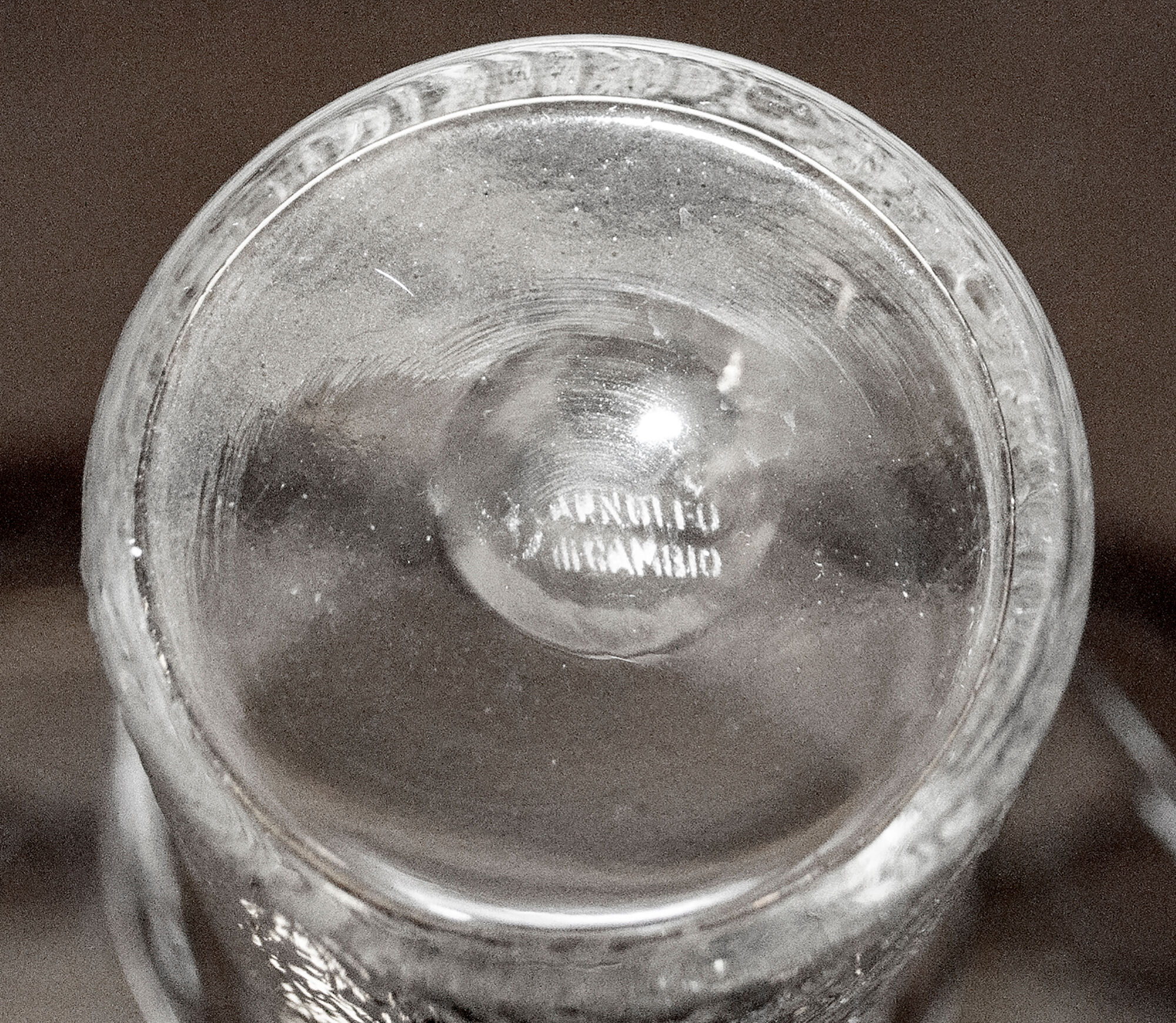 Set of four crystal glasses by Edoardo Dal Seno for Arnolfo di Cambio Italia Anni '70