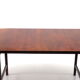 Oval vintage extendable dining table with wood grain