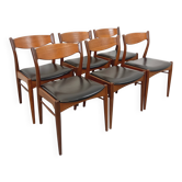 6 vintage Danish Scandinavian chairs by Aerthoj Jensen & Molholm in teak.