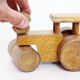 Old wooden toy "Spielgut", vintage tractor