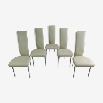 Set of 5 Fasem Italy 'S44' Dining Chairs by Giancarlo Vegni & Gianfranco Gualtierotti.